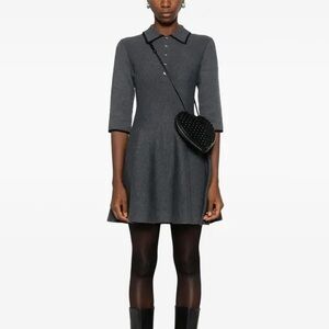 Maje Dark Gray Polo Mini Dress